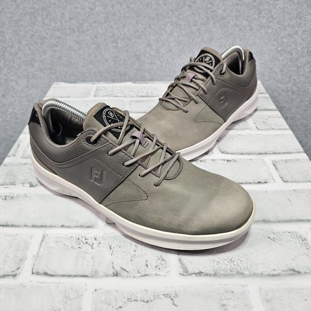 Footjoy Men's Contour‎ Golf Shoes Size 9M Gray Leather 54129 Cleats Soft Spike